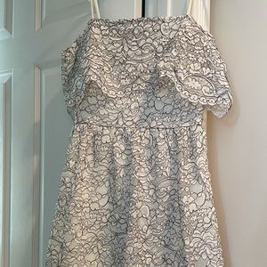 Francesca White and black lace dress